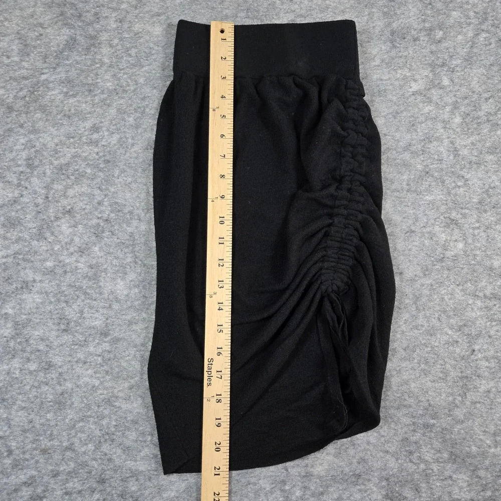 T‎ by Alexander Wang Womens Black Ruched Side Drape Knit Mini Skirt